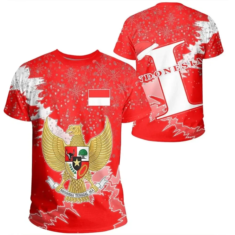 Street Fashion Usa - Indonesian Flag 3D Heraldic Print T-shirt
