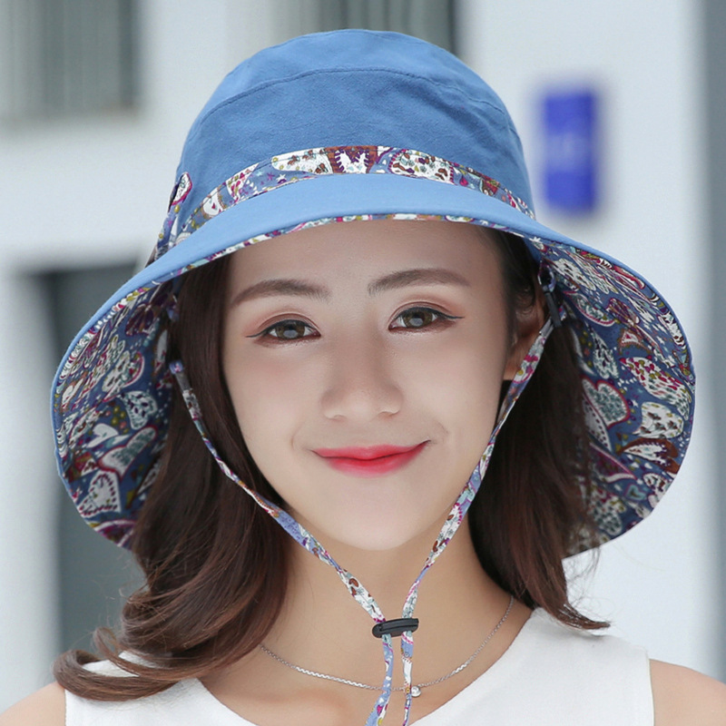 Bucket Hat Embroidered - Bucket Hat, Panama Women's Korean Sunscreen