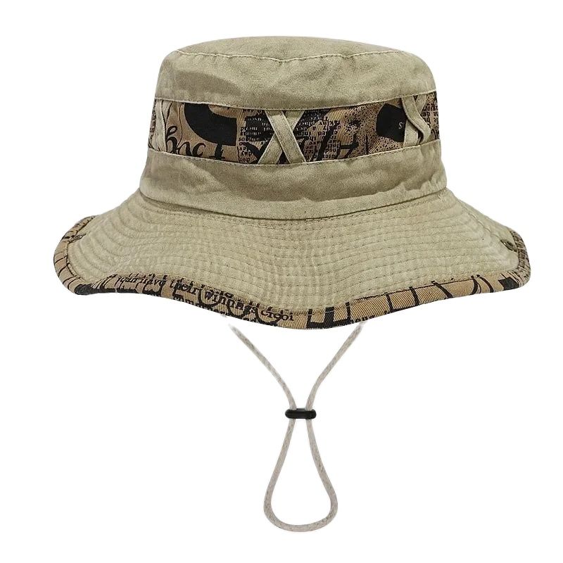 Bucket Hat Embroidered - Four Seasons Cotton Letter Embroidery Pattern