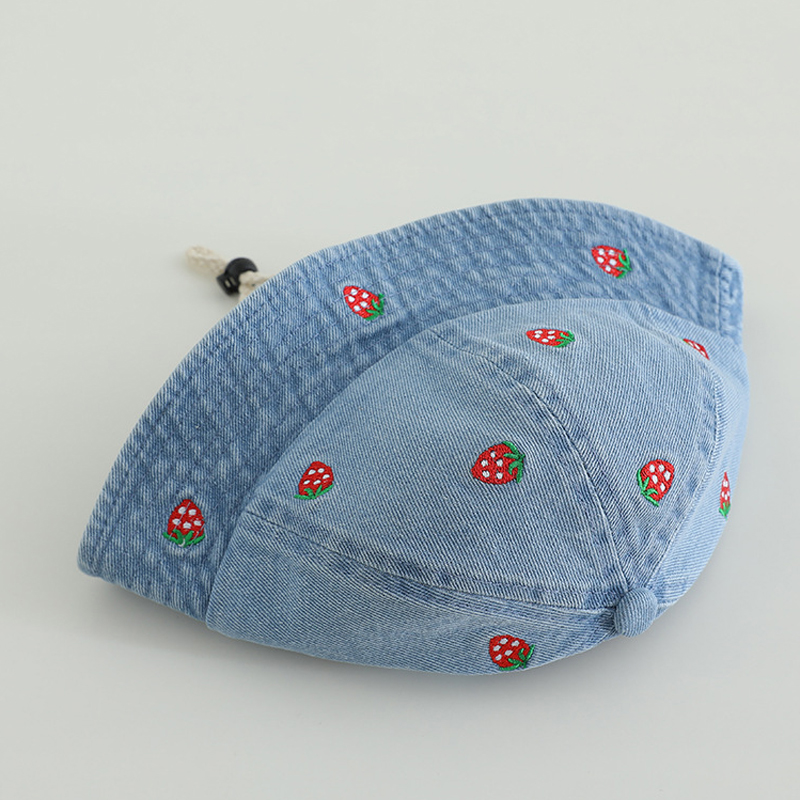 Cherry Embroided Jeans Fisherm - Bucket Hat Embroidered review and price
