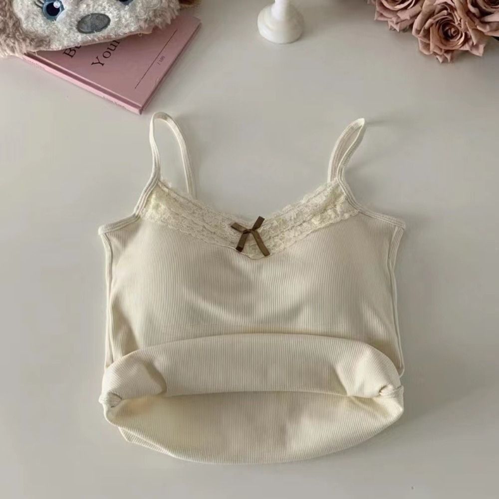 Fashion Lace Bow Vest Camisole - Street Fashion Photographers review and price