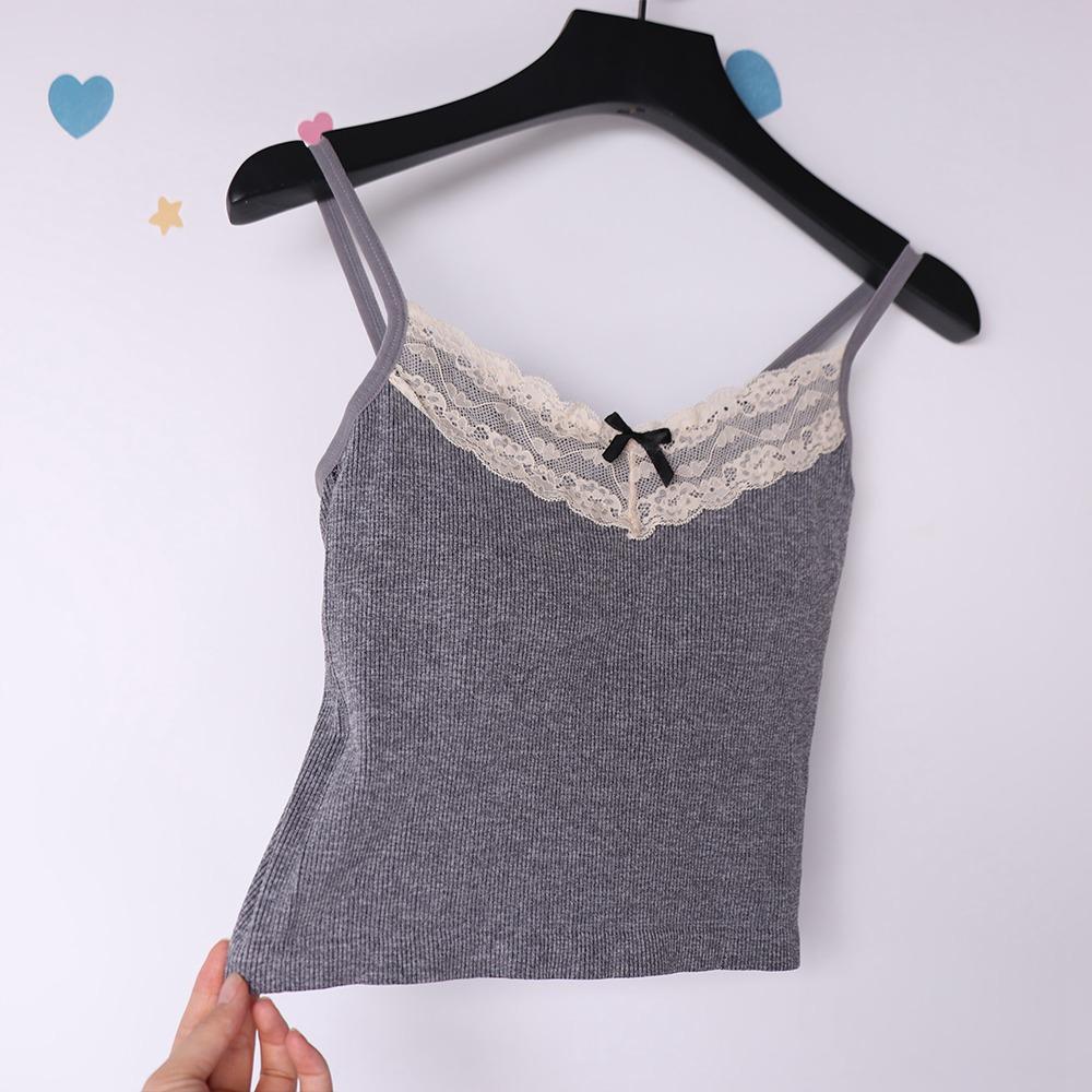 Fashion Lace Bow Vest Camisole - Street Fashion Photographers review and price