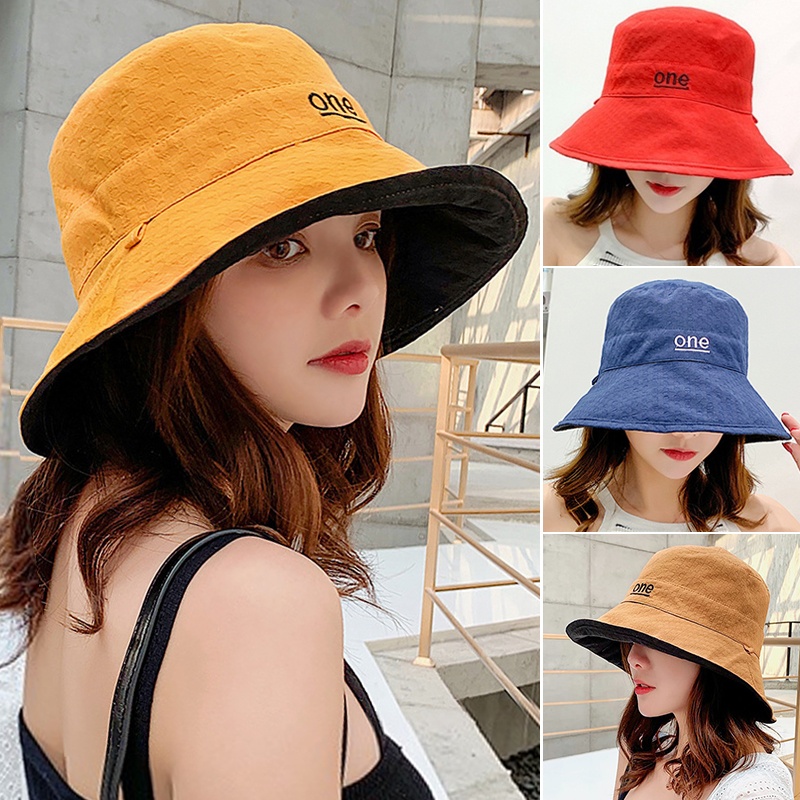 Womens ‘ONE‘ Letter Embroidery - Bucket Hat Embroidered review and price