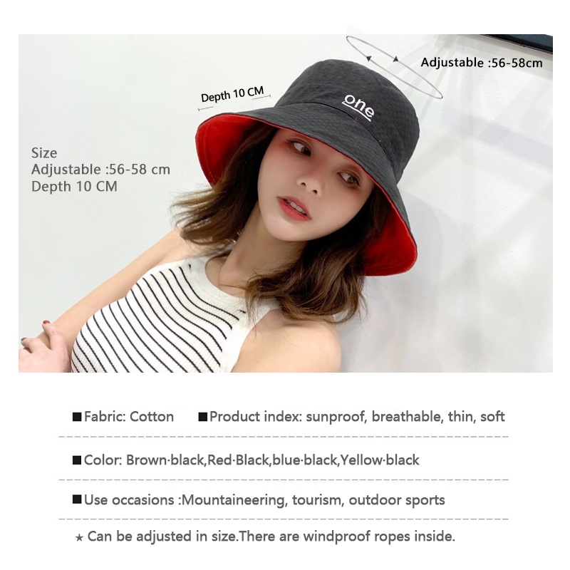 Womens ‘ONE‘ Letter Embroidery - Bucket Hat Embroidered review and price