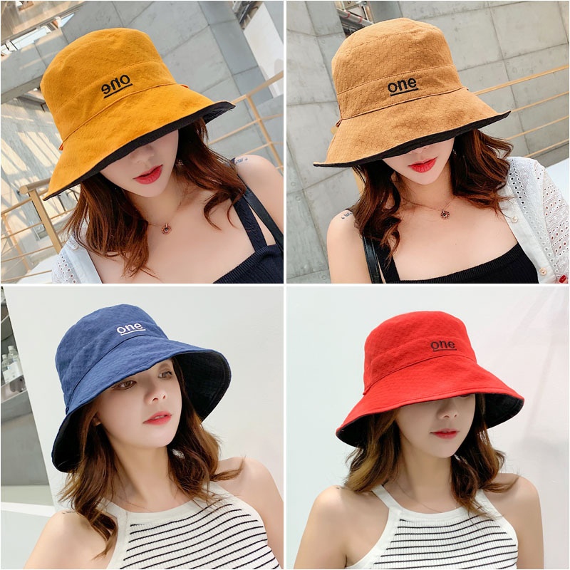 Womens ‘ONE‘ Letter Embroidery - Bucket Hat Embroidered review and price