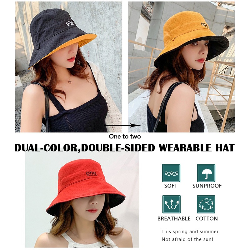 Womens ‘ONE‘ Letter Embroidery - Bucket Hat Embroidered review and price