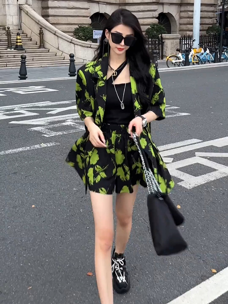 Fashionable Print Suit Set Wom - Street Fashion Online review and price