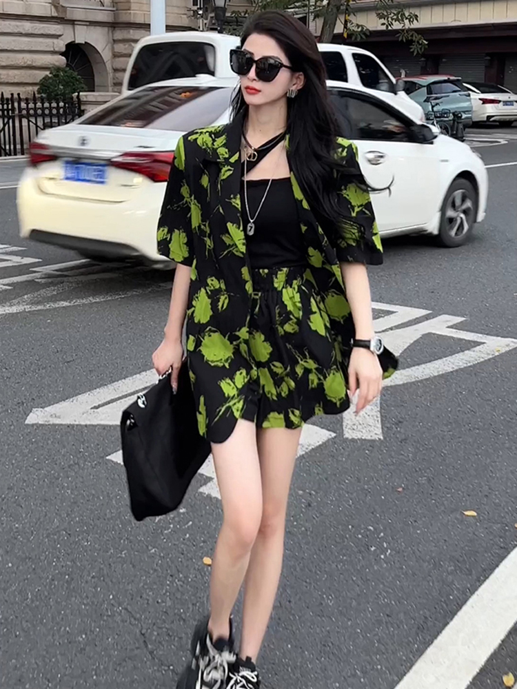 Fashionable Print Suit Set Wom - Street Fashion Online review and price