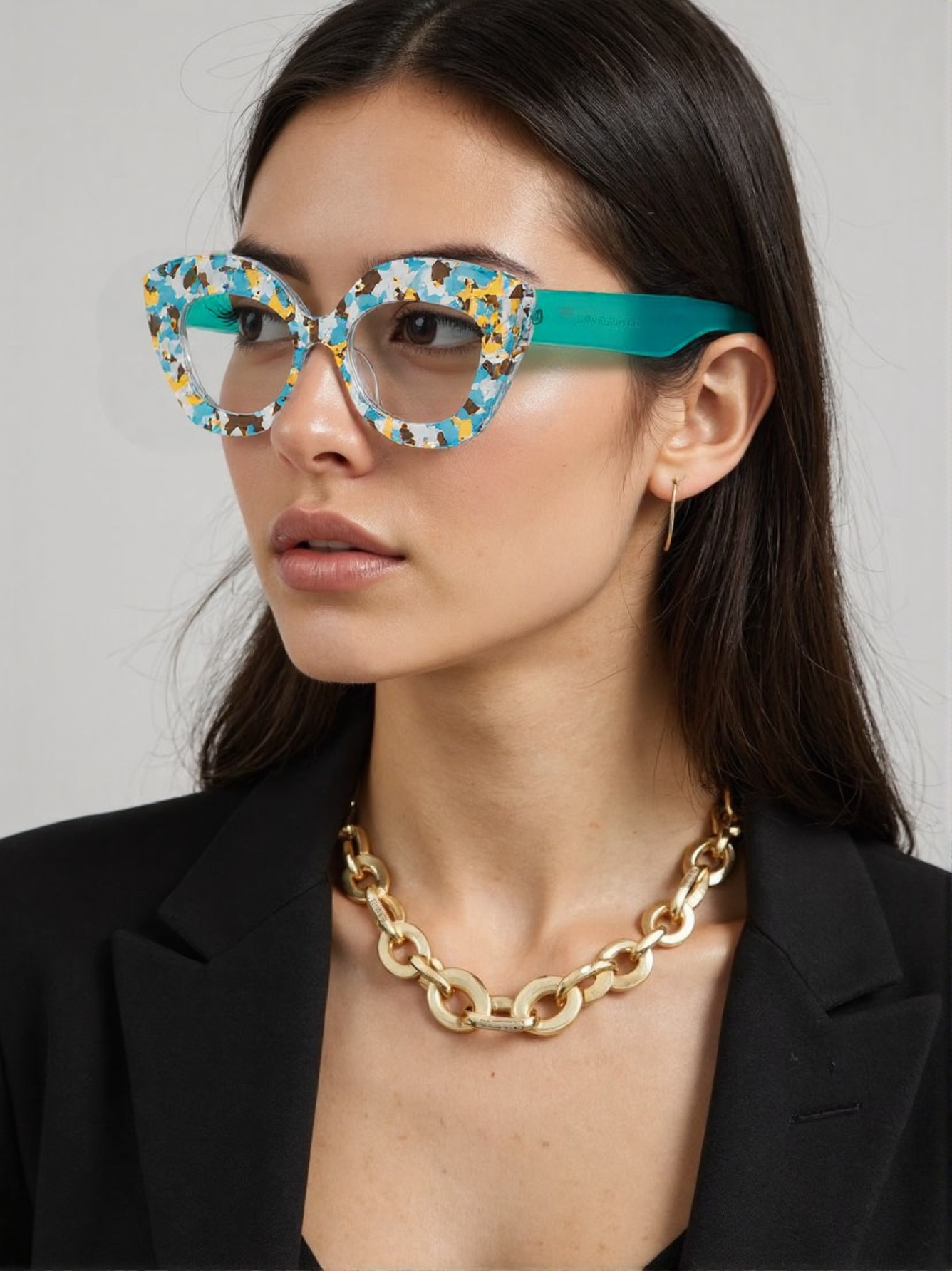 Large Frame Cat-Eye Floral Gla - Street Fashion Show review and price