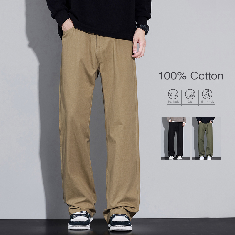 100% Cotton Men's Baggy Wide-l - Street Fashion In Korea review and price