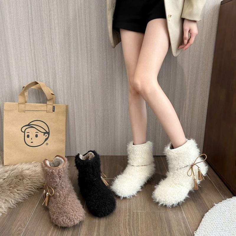 Solid Color Fleece-Lined White - Street Fashion Online review and price