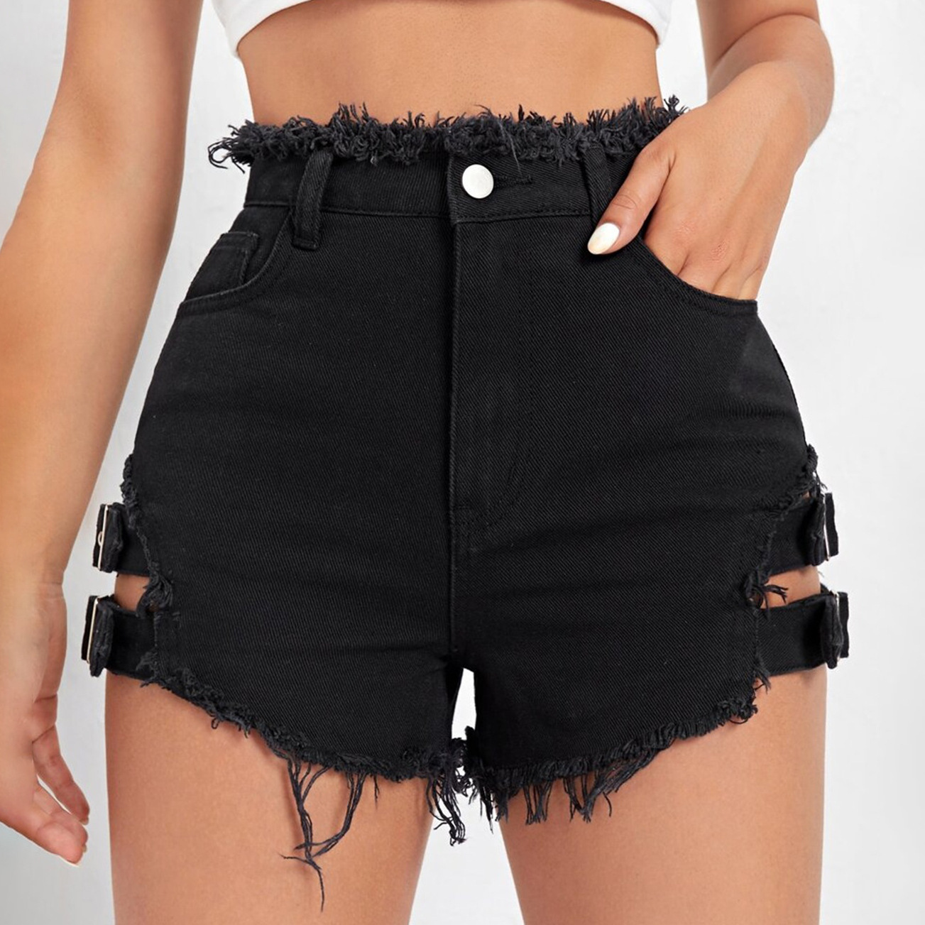 Women High Waist Denim Shorts  - Street Fashion Outfit review and price