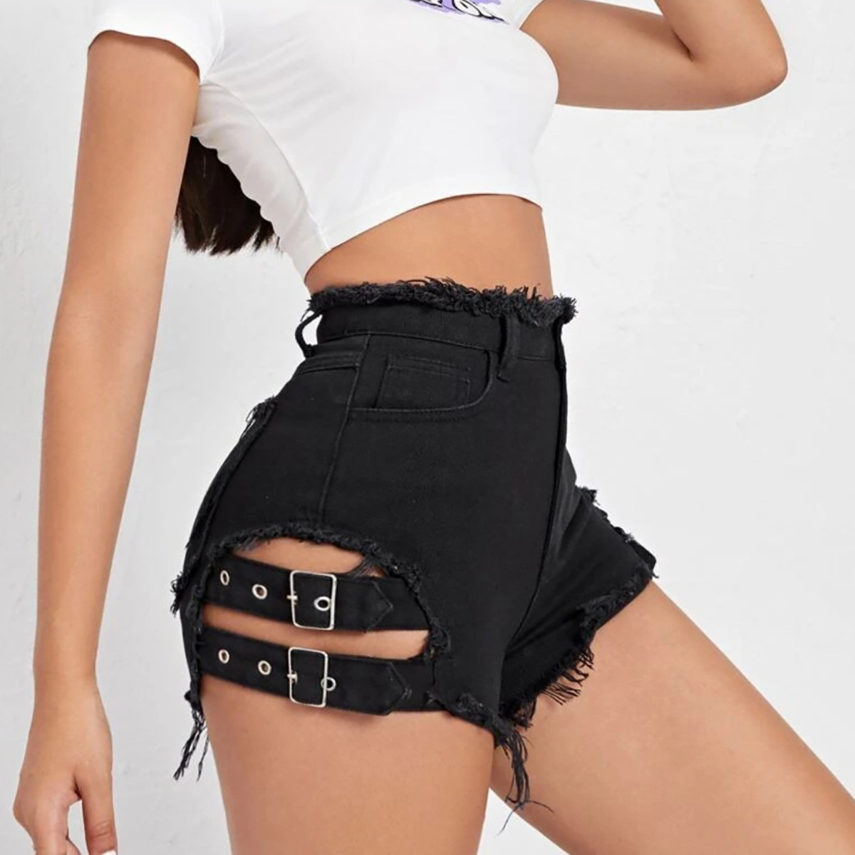 Women High Waist Denim Shorts  - Street Fashion Outfit review and price