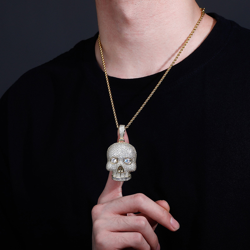 Iced Out Skull Pendant Necklac - Fashion Street Singapore review and price