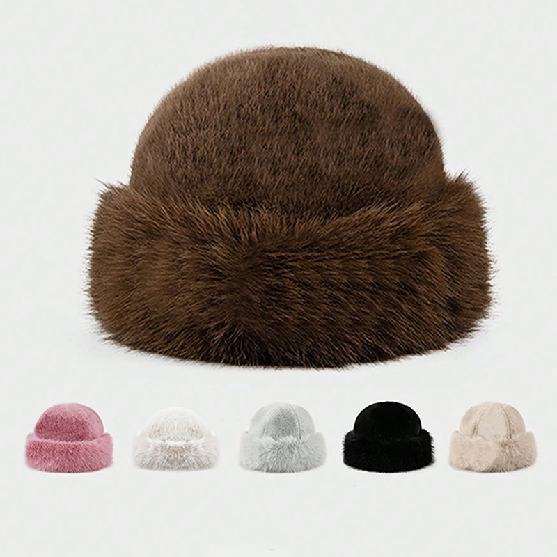 Women's Fuzzy Wide Brim Faux F - Bucket Hat Embroidered review and price