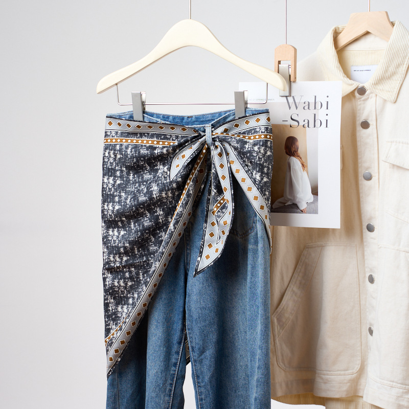 Denim Blue Triangle Scarf New  - Bandana Multi Way review and price