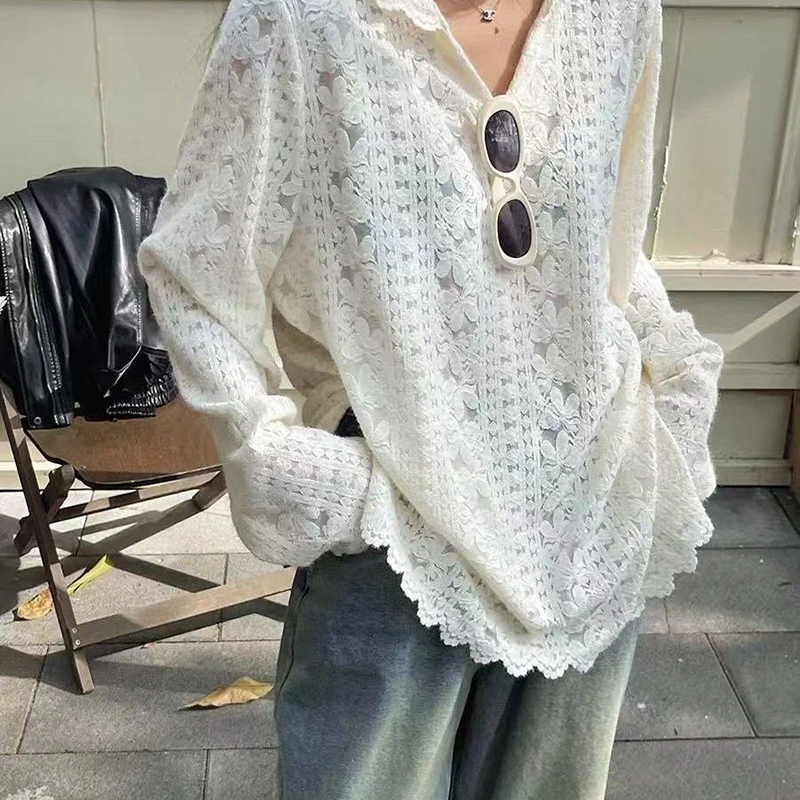 Y2K Lace Hooded Shirts Women S - Street Fashion In Korea review and price
