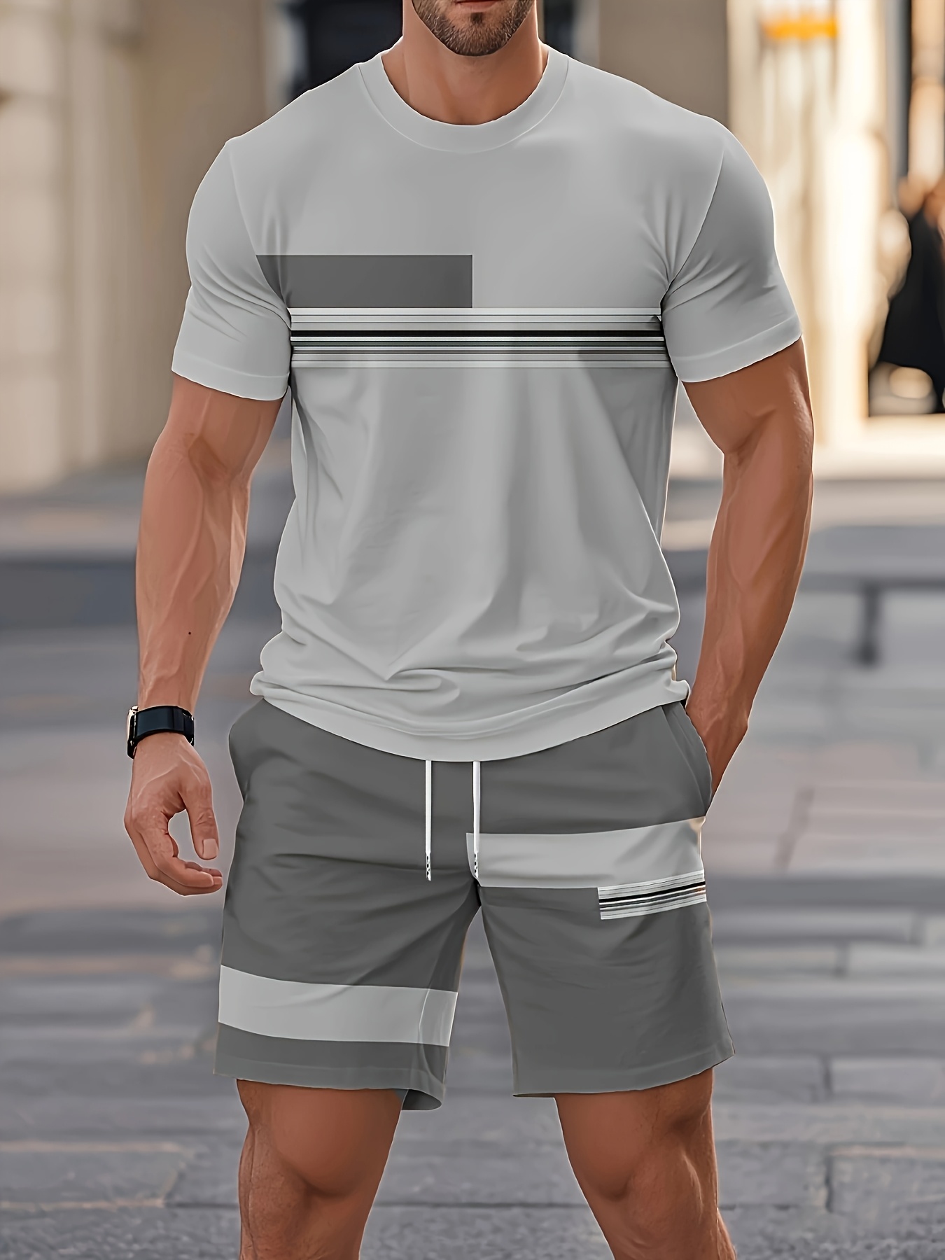 Summer Men's Sets Casual O-nec - Street Fashion Outfit review and price