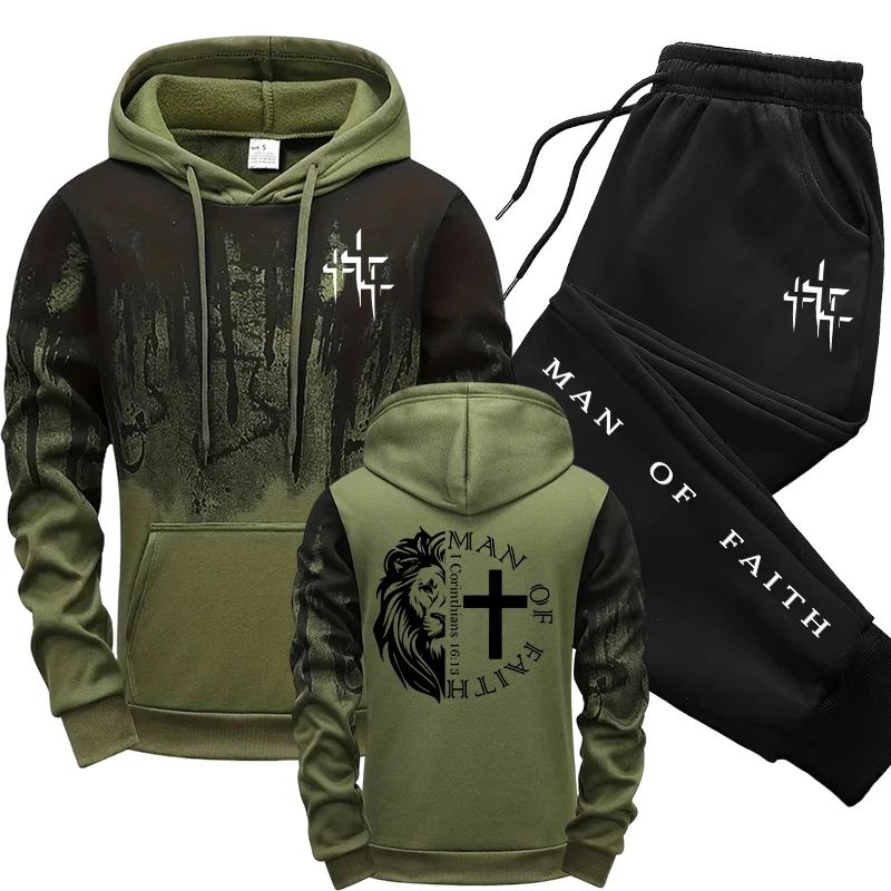 Man of Faith Pattern Men's Set - Street Fashion Outfit review and price