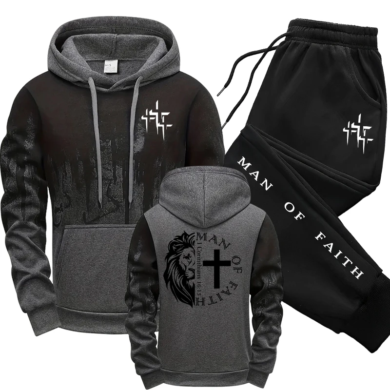 Man of Faith Pattern Men's Set - Street Fashion Outfit review and price