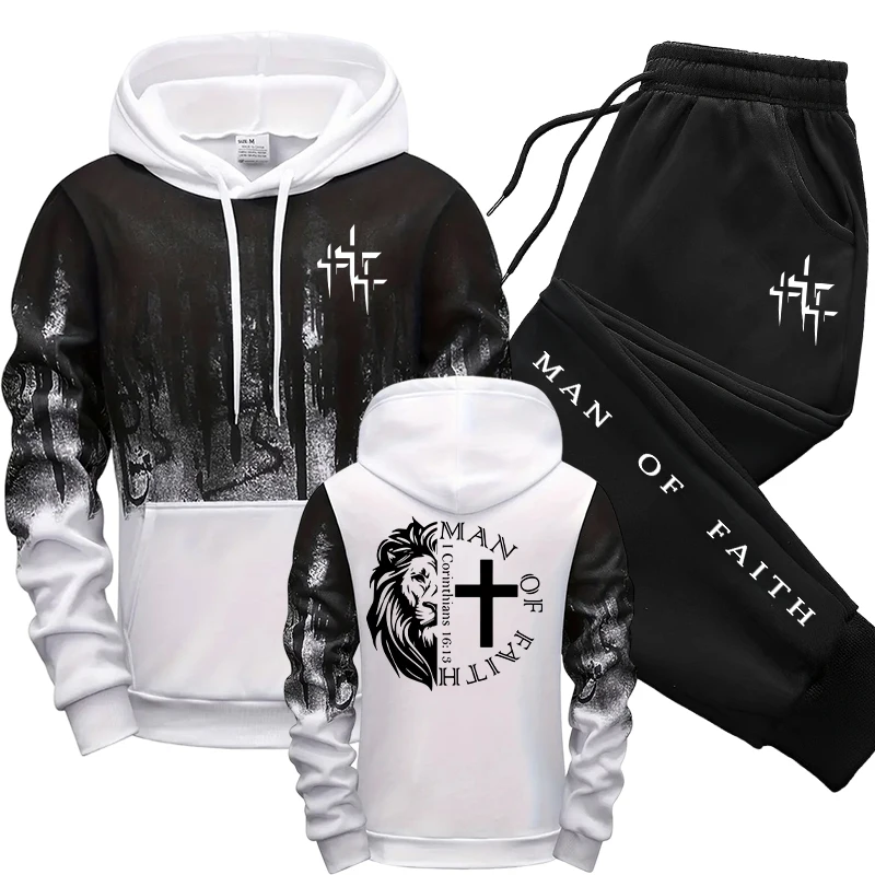 Man of Faith Pattern Men's Set - Street Fashion Outfit review and price