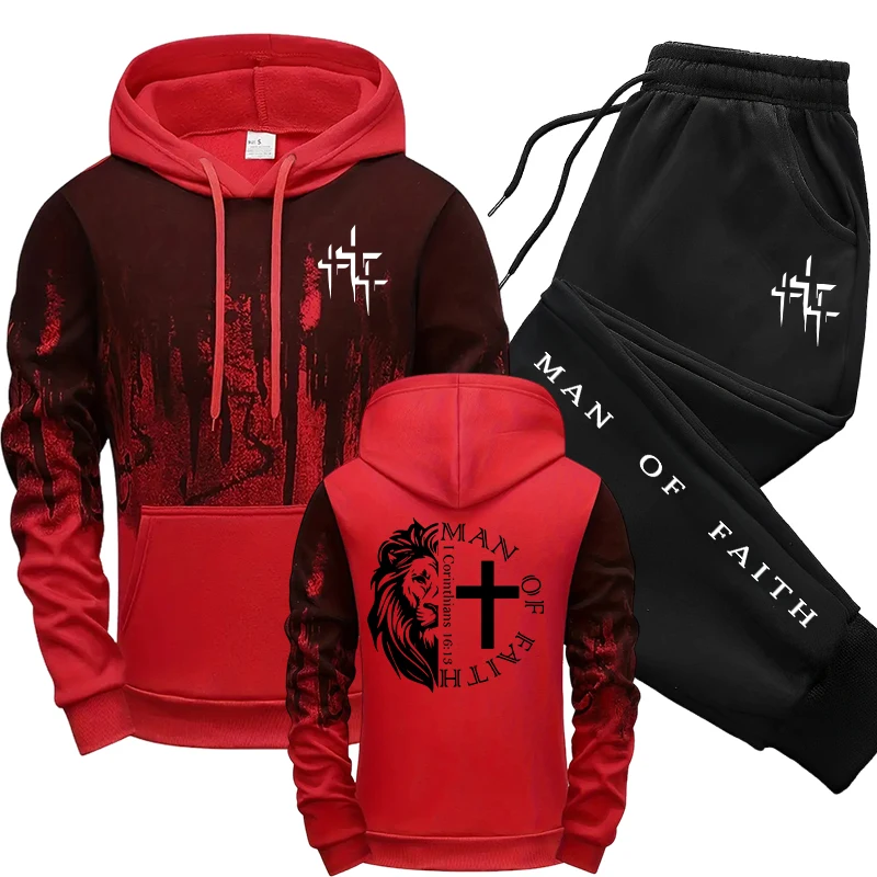 Man of Faith Pattern Men's Set - Street Fashion Outfit review and price