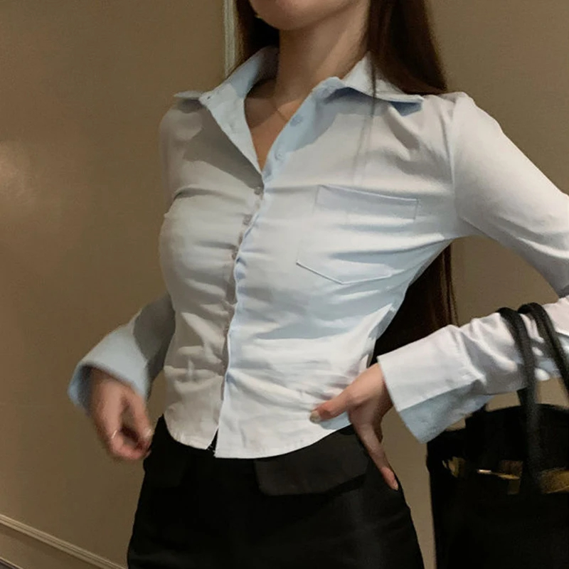 Elegant Women Korean Shirts&Bl - Street Fashion In Korea review and price