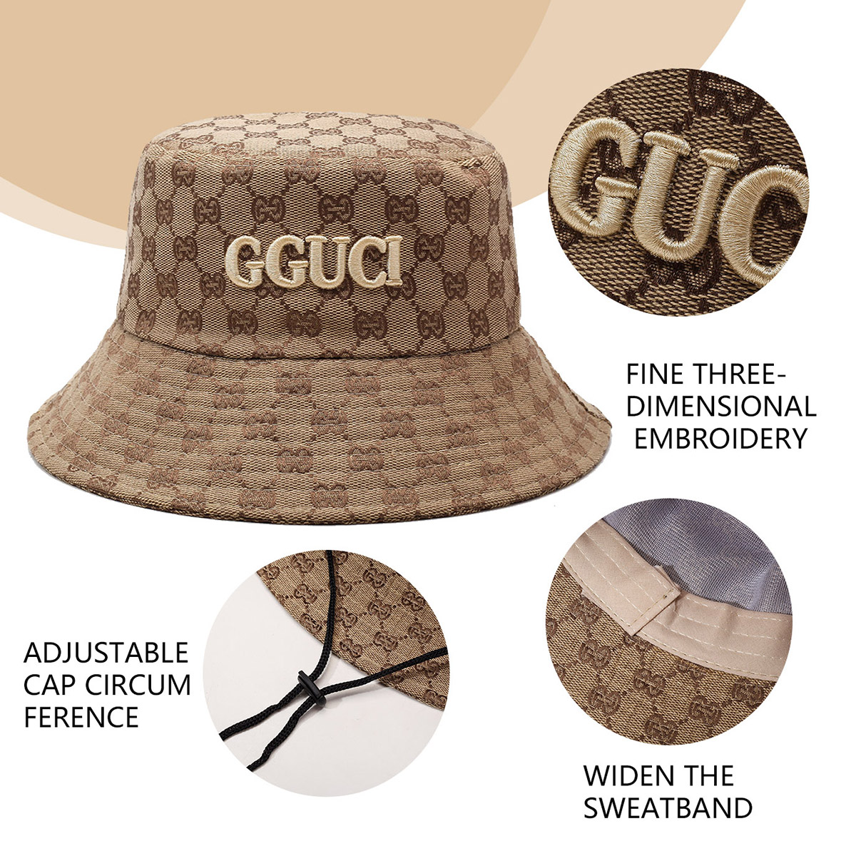 Unisex Black and White Embroid - Bucket Hat Embroidered review and price